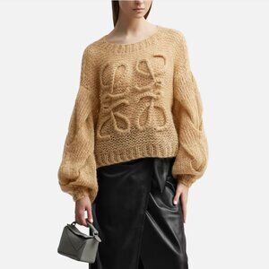 Loewe Light Beige Anagram Mohair Sweater
